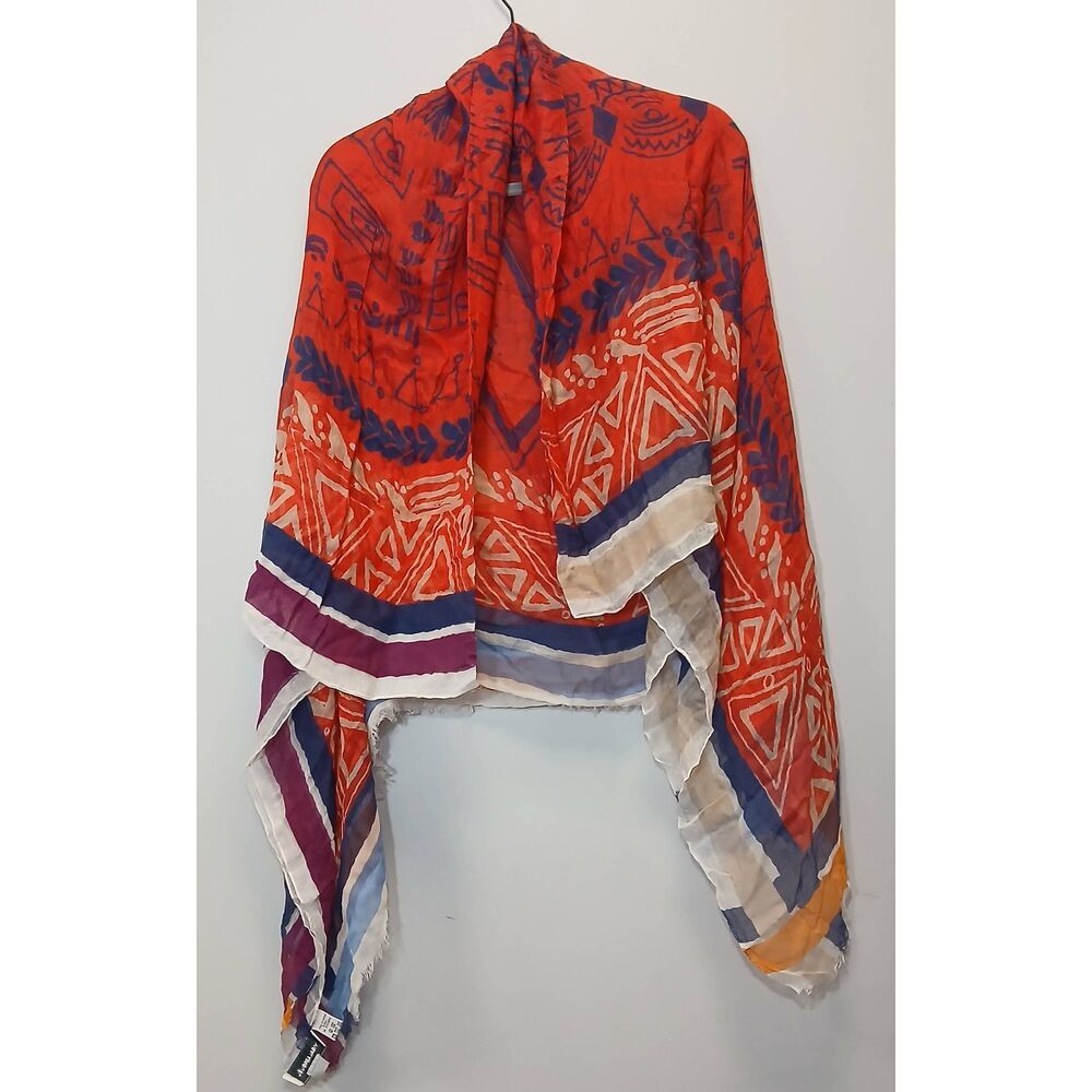 Yigal azrouel scarf wrap lightweight modal Italian orange blue